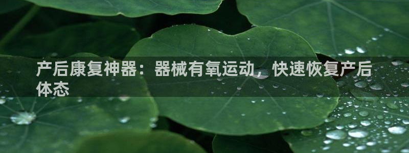 尊龙凯时登陆网址：产后康复神器：器械有氧运动，快速恢